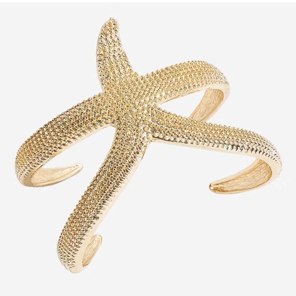 Bijoux Bar Gold Starfish Cuff Bracelet